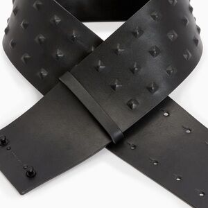 All Saints LARA STUD WAIST BELT Black/matte Leather